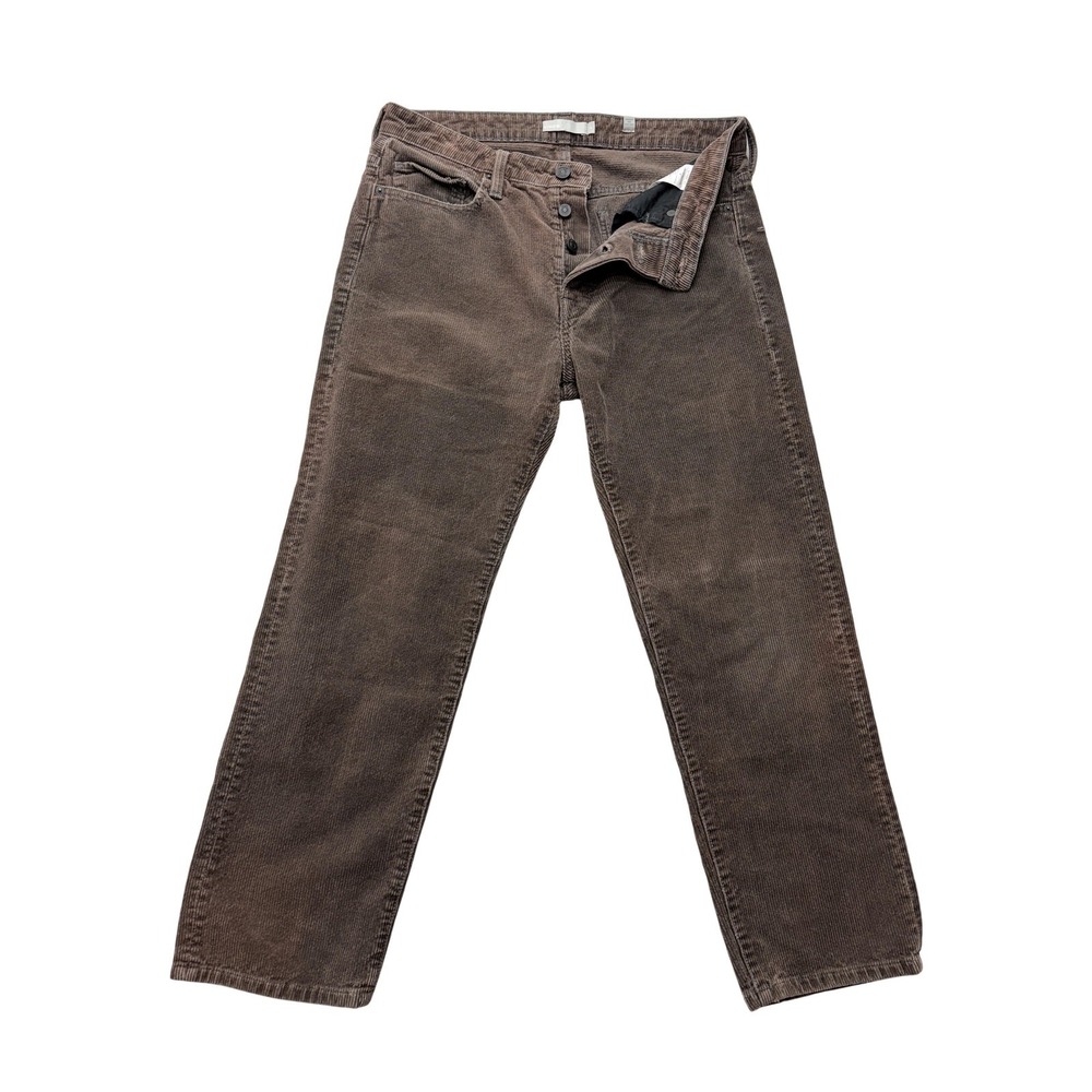 Vince Corduroy Cropped Pants Womens 4 Brown Straight Leg Button Fly Five Pocket